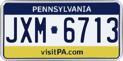 PA license plate JXM6713