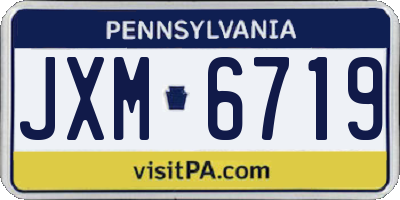 PA license plate JXM6719