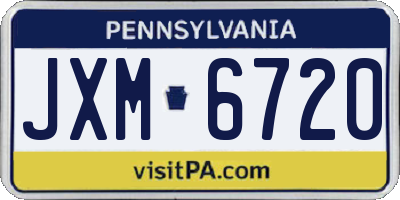 PA license plate JXM6720