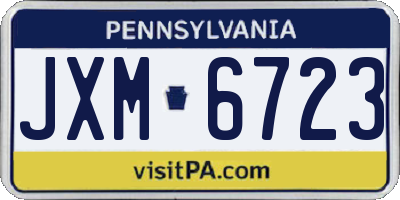 PA license plate JXM6723