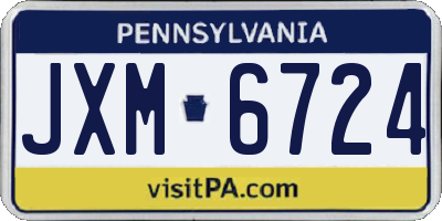PA license plate JXM6724