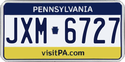 PA license plate JXM6727
