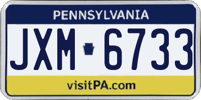 PA license plate JXM6733