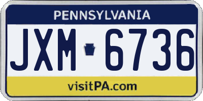PA license plate JXM6736