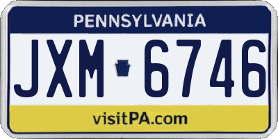 PA license plate JXM6746