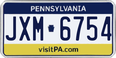 PA license plate JXM6754