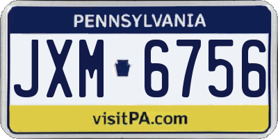 PA license plate JXM6756