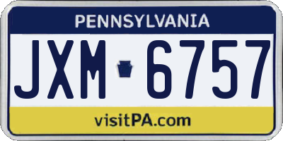 PA license plate JXM6757