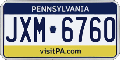 PA license plate JXM6760
