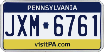 PA license plate JXM6761