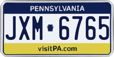 PA license plate JXM6765