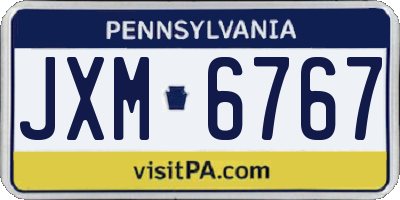PA license plate JXM6767