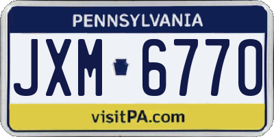 PA license plate JXM6770