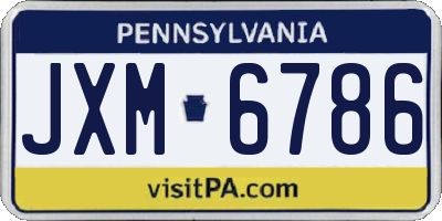 PA license plate JXM6786
