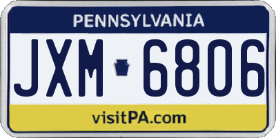 PA license plate JXM6806