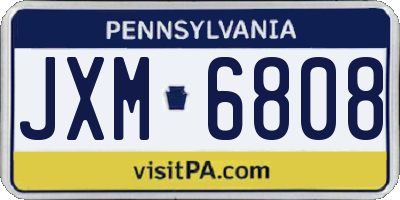 PA license plate JXM6808