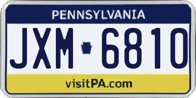 PA license plate JXM6810