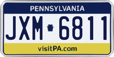 PA license plate JXM6811