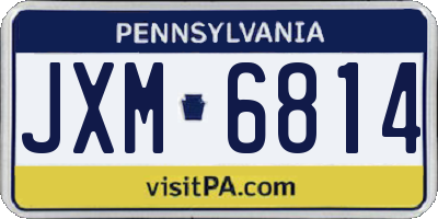 PA license plate JXM6814
