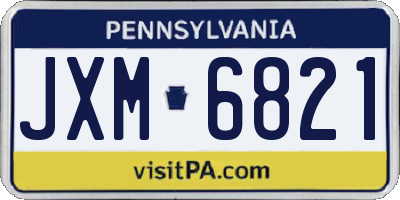 PA license plate JXM6821