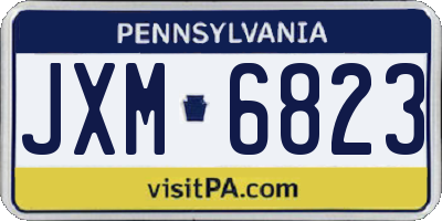 PA license plate JXM6823