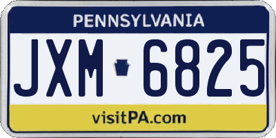 PA license plate JXM6825