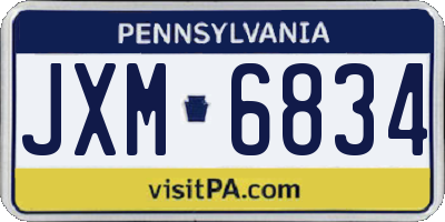 PA license plate JXM6834