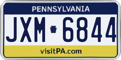 PA license plate JXM6844