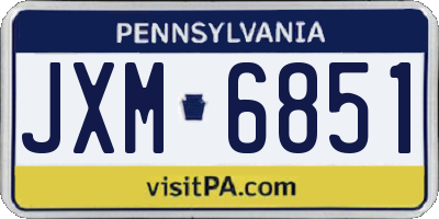 PA license plate JXM6851