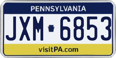 PA license plate JXM6853