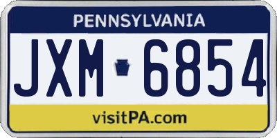PA license plate JXM6854