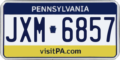 PA license plate JXM6857