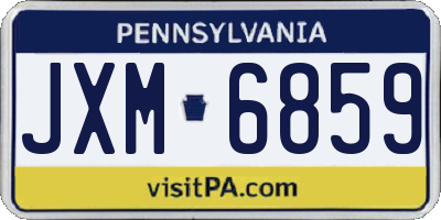 PA license plate JXM6859