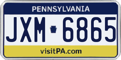 PA license plate JXM6865