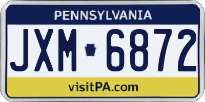 PA license plate JXM6872