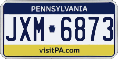 PA license plate JXM6873