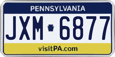 PA license plate JXM6877