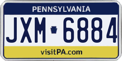 PA license plate JXM6884