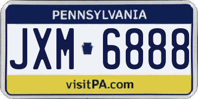 PA license plate JXM6888