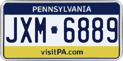 PA license plate JXM6889