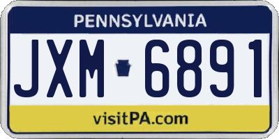 PA license plate JXM6891