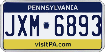 PA license plate JXM6893