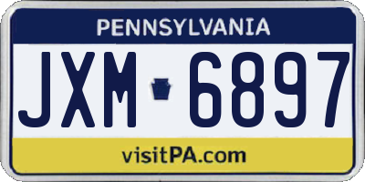 PA license plate JXM6897
