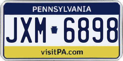 PA license plate JXM6898