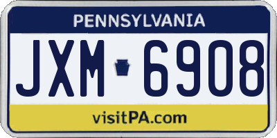 PA license plate JXM6908