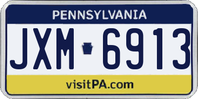 PA license plate JXM6913