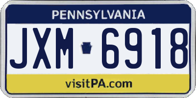 PA license plate JXM6918