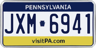 PA license plate JXM6941