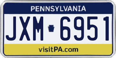 PA license plate JXM6951