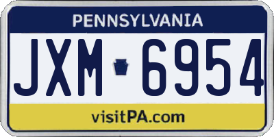 PA license plate JXM6954